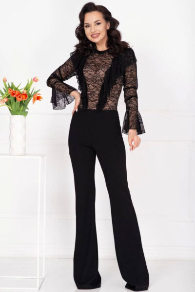 salopeta din dantela si bistrech neagra