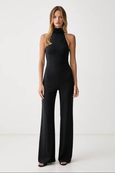 salopeta slim fit neagra le privé